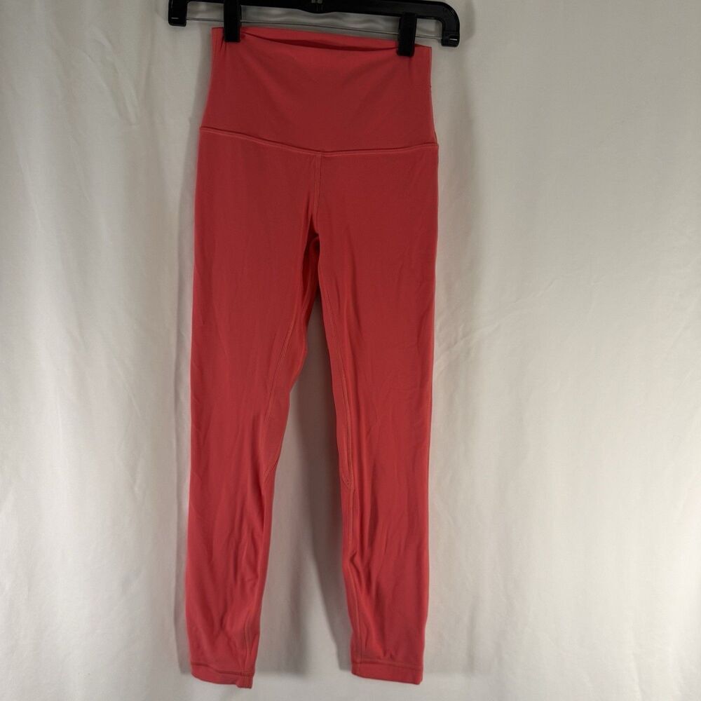 Lululemon Align High Rise Leggings Women's 4 Coral Orange 25" Inseam Stretch